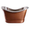Hammered Roll Top Flat-bottom Copper Bathtub (EE–BL/NI 1609)